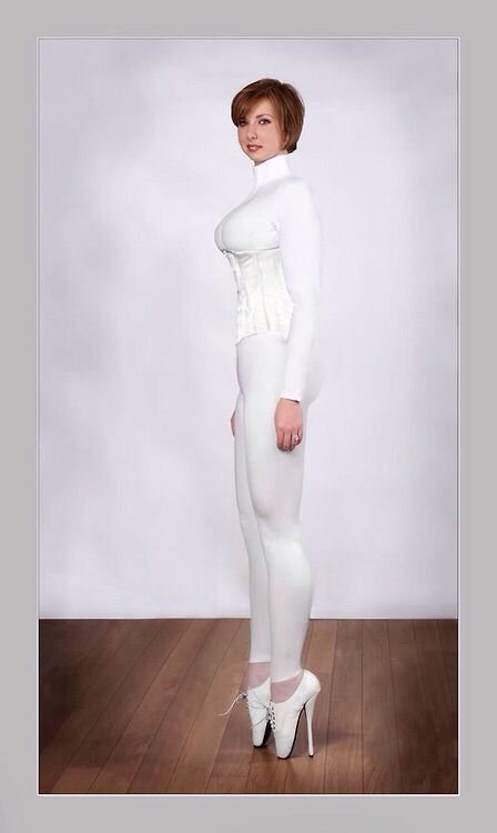 White Catsuit, Ballet High Heels, Ballet Boots, Ballet Heels, Girls High Heels, Extreme High Heels, Catsuit, White Formal Dress, High Heels