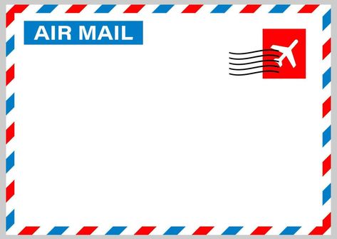 Air mail envelope with postal stamp isolated on white background. Vector illustration. Air Mail Envelope, Airmail Envelopes, Logo Reference, Mail Envelope, Envelope Design, Postal Stamps, Mail Letters, Air Mail, Card Ideas