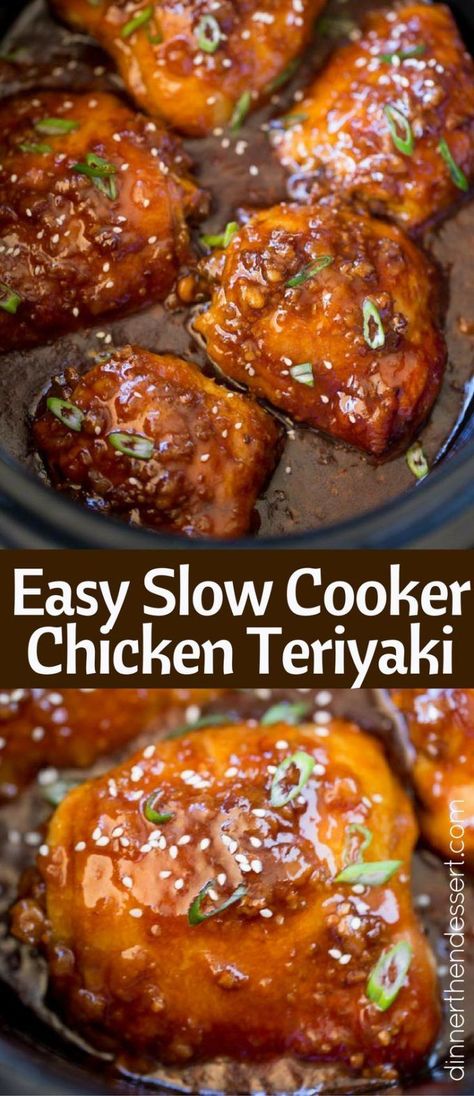 ALL SORTS OF HEALTHY: Slow Cooker Teriyaki Chicken - Dinner, then Dessert Slow Cooker Chicken Teriyaki, Ayam Teriyaki, Honey Teriyaki Chicken, Teriyaki Chicken Crock Pot, Slow Cooker Teriyaki Chicken, Slow Cooker Teriyaki, Easy Slow Cooker Chicken, Chicken Teriyaki, Chicken Thigh Recipes Crockpot