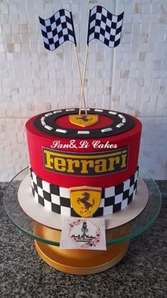 Ferrari Theme Cake, F1 Cake Ideas Ferrari, Ferrari Party Ideas, Pastel Formula 1, Formula 1 Birthday Cake, F1 Cake Ideas, Pastel F1, Ferrari Birthday Party Ideas, Formula One Cake