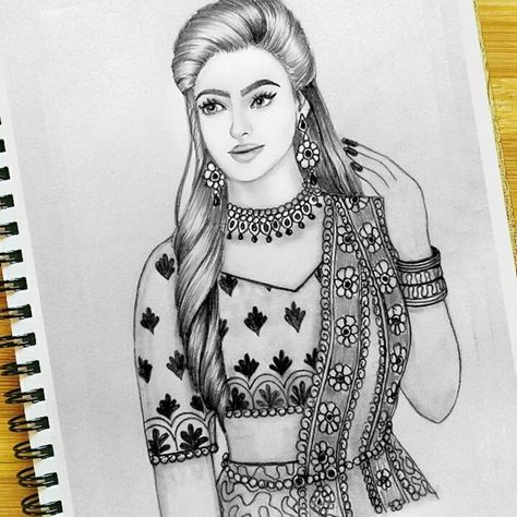 Indian Bridal Drawing, Bridal Drawing, Easy Sketches For Beginners, B Letter Images, Happy Birthday Clip Art, Pencil Sketches Easy, Butterfly Sketch, Pencil Drawing Images, Pencil Drawings For Beginners