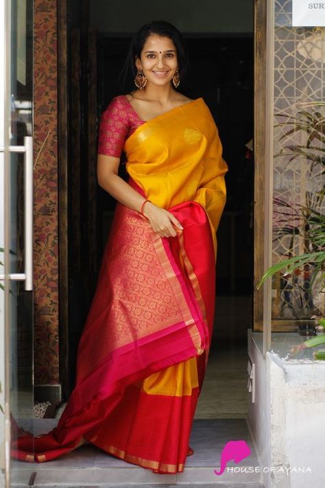 Latest Silk Sarees, Kanjivaram Sarees Silk, Bridal Sarees South Indian, Wedding Saree Blouse Designs, Cotton Saree Designs, Wedding Saree Collection, Modern Saree, Designer Silk Sarees, Indian Saree Blouses Designs