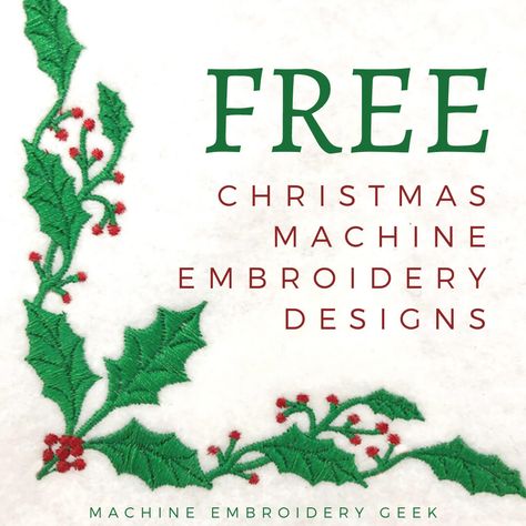 Free Christmas embroidery designs https://www.machineembroiderygeek.com/free-christmas-embroidery-designs/ Free Christmas Embroidery Designs, Embroidery Machine Patterns Free, Christmas Embroidery Patterns Free, Machine Embroidery Christmas Ornaments, Christmas Machine Embroidery Designs, Brother Embroidery Design, Christmas Tree Embroidery Design, Embroidering Machine, Free Embroidery Patterns Machine