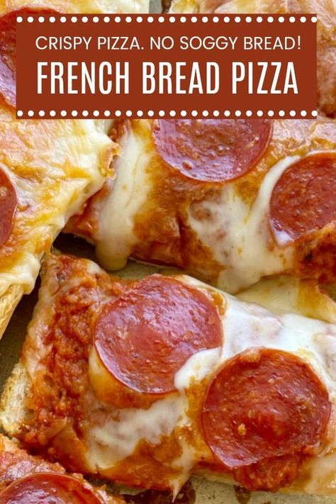 French Bread Pepperoni Pizza, Pizza Variations, Pepperoni Pizza Bread, Pizza Bread Recipe, Brunch Bake, Homemade French Bread, Pizza Roll, Crispy Pizza, Hoosier Cabinets