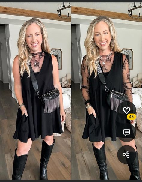 Country Country Outfits, All Black Western Outfit, Country Concert Outfit Dress, Concert Outfit Dress, Nashville Outfits, Western Style Outfits, Casual Outfit Inspiration, Country Concert Outfit, Concert Outfits