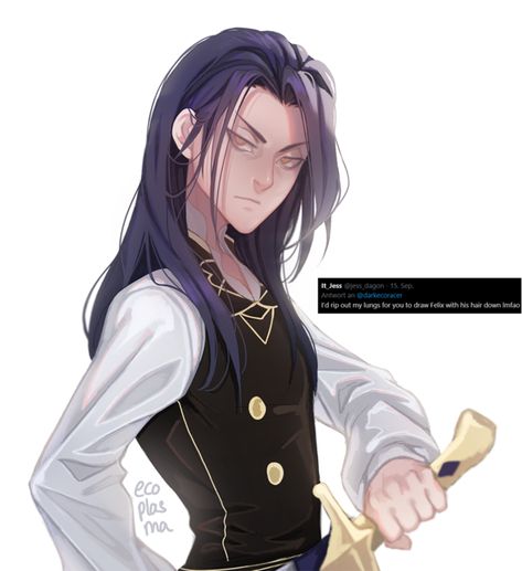 Felix Felix Fire Emblem, Felix Fraldarius, Anime Boy Long Hair, Blue Lion, Art Memes, Long Hair Styles Men, Anime Boys, Character Creation, Visual Novel