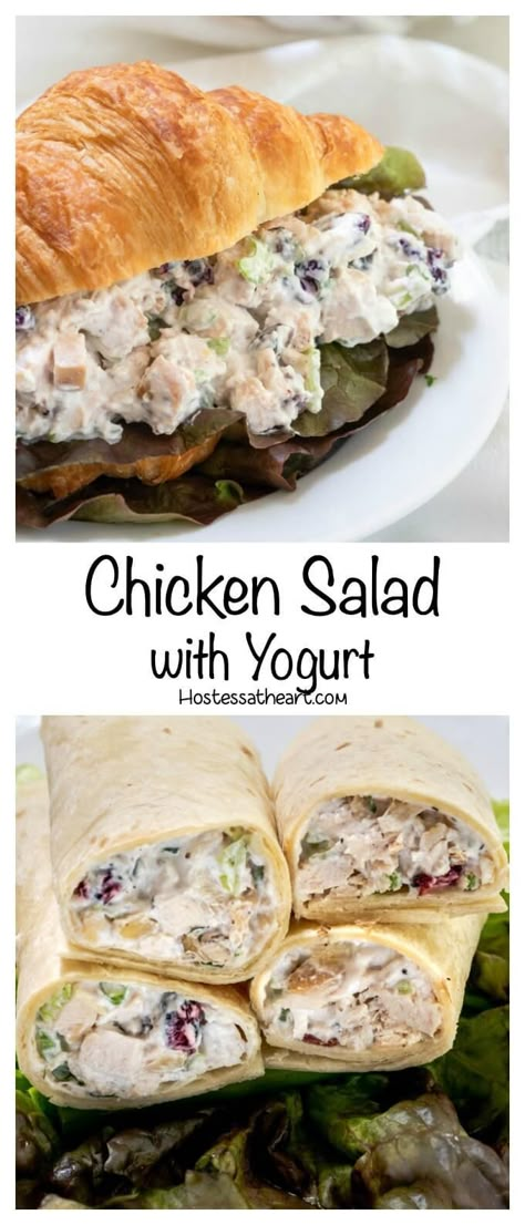 Chicken Salad Yogurt, Chicken Salad With Yogurt, Chicken Salad No Mayo, Mayo Chicken, Yogurt Chicken Salad, Rice Side, Yogurt Recipes, Leftover Chicken, Cheese Flavor