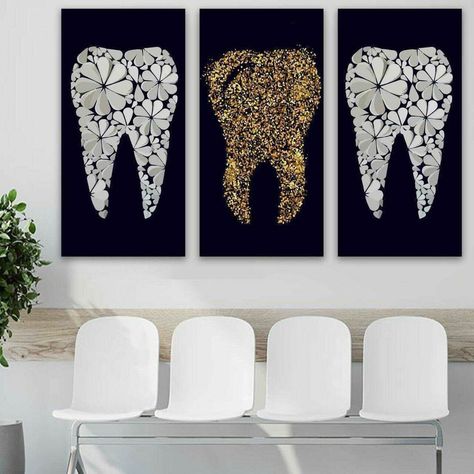 Dental Clinic Tableau, Dental Hygienist Room Decor, Dentist Painting Ideas, Dental Decorations Ideas, Dentist Art Painting, Dental Art Creative, Dentistry Art Painting, Clinic Aesthetic, Dentist Office Design Interiors