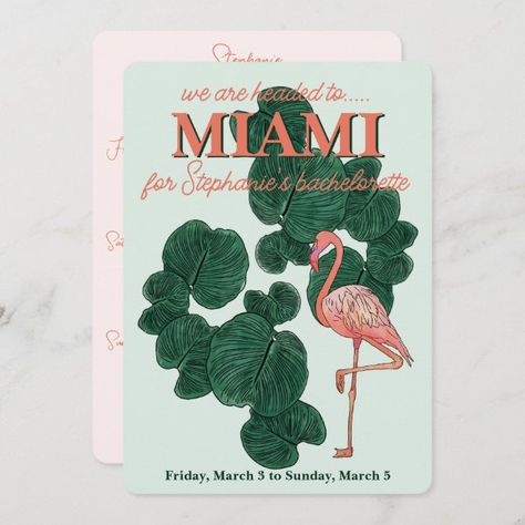 bachelorette party in Miami Invitation Miami Party Decor, Miami Bachelorette, Miami Bachelorette Party, Miami Vibes, Miami Party, Bachelorette Party Destinations, Miami Skyline, Bachelorette Invitation, Bachelorette Invitations