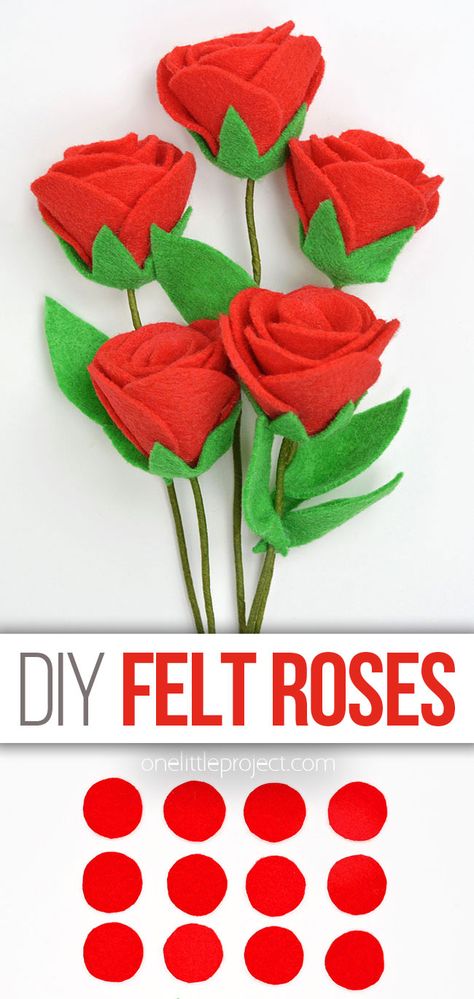 DIY Felt Roses | How to Make an Easy Felt Rose Easy Felt Flowers No Sew, Simple Crafts For Adults Diy, Easy Felt Crafts No Sew, Felt Paper Flowers, Rose Crafts For Kids, Felt Flowers Diy Easy, Easy Felt Crafts For Kids, Felt Roses Diy, No Sew Felt Crafts