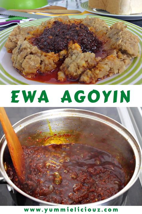 How to make ewa agoyin Ewa Agoyin, Nigerian Recipes, African Recipes, Nigerian Food, Stew Recipe, Best Side Dishes, Best Dishes, Stuffed Sweet Peppers, Food Staples