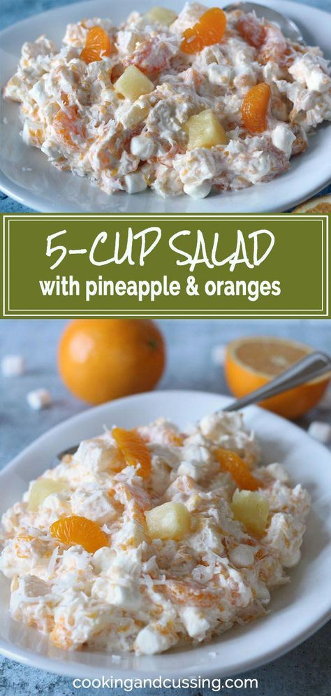 5 Cup Salad, Congealed Salads, Fruit Fluff, Salad Supreme, Pizza Fruit, Ambrosia Fruit Salad, Easy Fruit Salad Recipes, Best Fruit Salad, Fruit Salad Easy