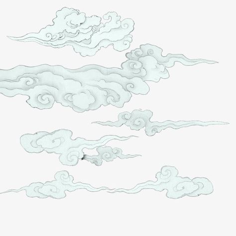 Vector Clouds Shading Sketch,chinese Style Hand Painted Clouds - Chinese Cloud Drawing Thigh Piece Tattoos, Paleolithic Art, Chinese Dragon Tattoos, Cloud Illustration, Cloud Art, Gouache Art, Cloud Drawing, Clouds Design, Cloud Painting