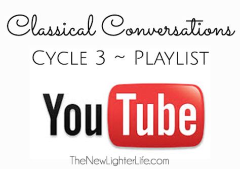 Classical Conversations Cycle 3 YouTube Playlists, all weeks. Classical Education Homeschool, Classical Conversations Cycle 3, Markiplier Jacksepticeye, Classical Conversations Foundations, Cc Cycle 3, Homeschool Hacks, Classical Education, School Plan, Stickers Sheet