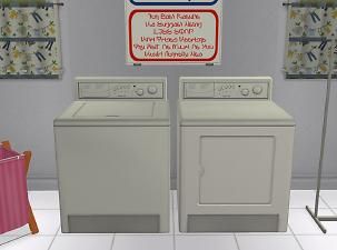 Mod The Sims - Laundry Day Part 1 ~ Washer and Dryer Old Washing Machine, Stackable Washer And Dryer, My Sims, Washing Machine And Dryer, Sims Four, Laundry Day, Stair Storage, Best Bath, Sims 4 Cas