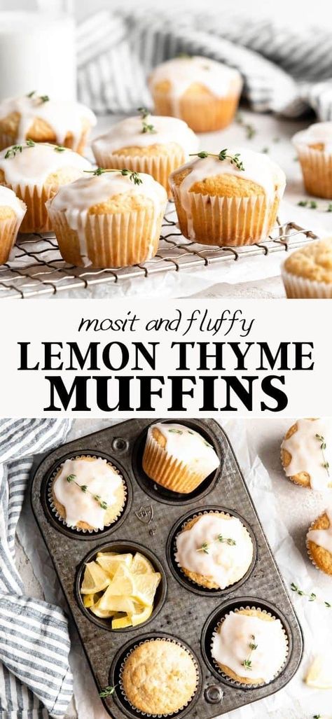 Lemon Thyme Muffins Blueberry Flax Muffins, Basil Muffins, Milano Cookie Recipe, Cherry Almond Muffins, Clean Coffee Maker, Muffins Lemon, Delicious Lemon Desserts, Lemon Muffin Recipes, Triple Chocolate Muffins