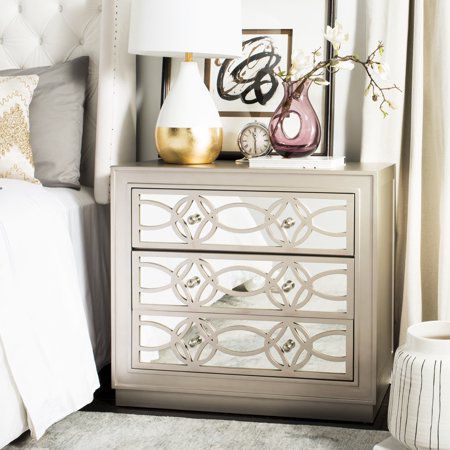 Mirror Background, Guilloche Pattern, Taupe Walls, Safavieh Furniture, Three Drawer Chest, Accent Chests And Cabinets, Accent Chest, 3 Drawer Chest, Chic Living Room