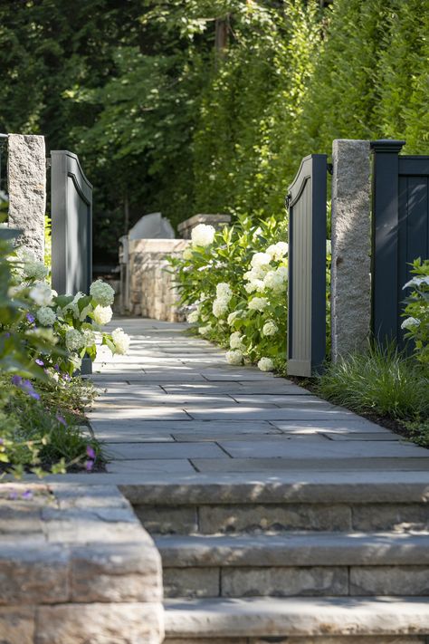 Bluestone Walkway, Garden Entryway, Townhouse Garden, English Garden Design, Gate Fence, Bluestone Patio, Masonry Work, Front Walkway, Front Entryway