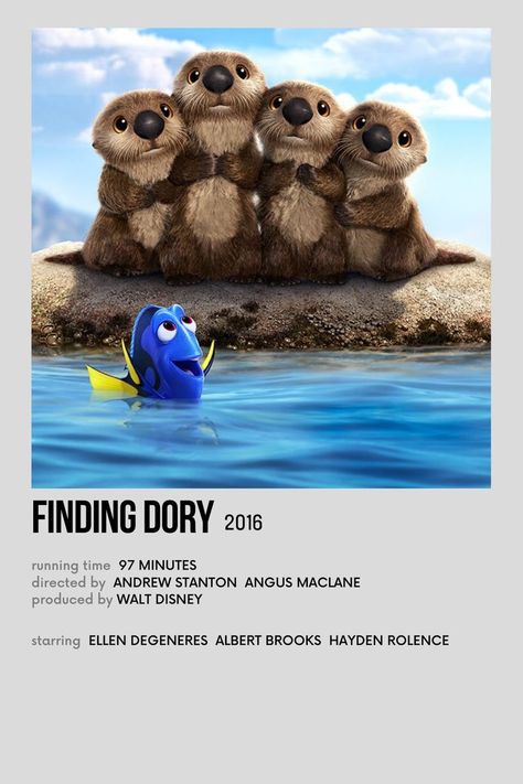 Finding Dory Movie Poster, Finding Dory Movie, Minimalist Polaroid Poster, Disney Minimalist, Disney Finding Dory, Movie Collage, Disney Animated Movies, Childhood Tv Shows, Polaroid Poster