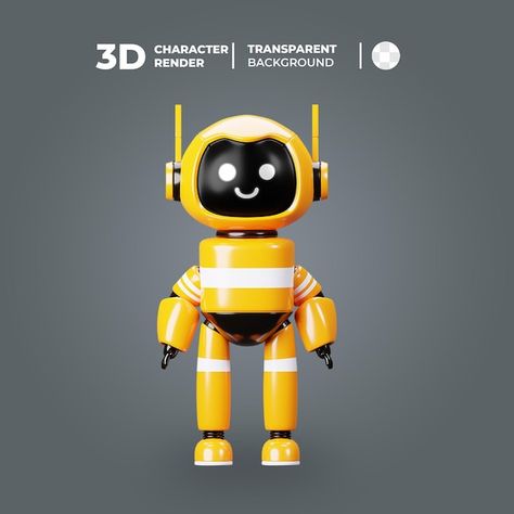 3d Robot Design, Robot Illustration Design, Robot Mascot, 3d Robot, Cute Robot, Robot Png, Robot Cartoon, Caracter Design, Robot Illustration