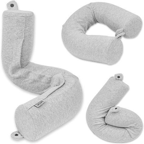 Twist Memory Foam Travel Pillow for Neck, Chin, Lumbar and Leg Support - for Traveling on Airplane, Bus, Train or at Home - Best for Side, Stomach and Back Sleepers - Adjustable, Bendable Roll Pillow: Amazon.co.uk: Home & Garden Plane Pillow, Airplane Pillow, Pillow For Neck, Neck Roll Pillow, Travel Pillows, Roll Pillow, Neck Pillow Travel, Leg Support, Airplane Travel