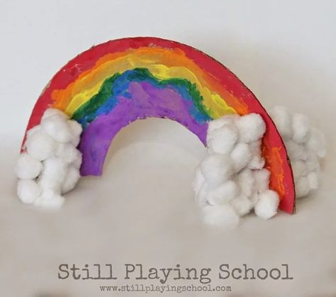 These Rainbow ideas for kids are perfect if you're looking for some easy crafts to do this Spring or St Patricks day. Perfect for toddlers, preschool or kindergarten. You can use them at home, in the classroom or for rainbow party activities. Easy Art And Craft Ideas, Rainbow Crafts For Kids, Easy Art And Craft, Rainbow Ideas, 3d Rainbow, Cloud Craft, Halloween Sensory, Weather Theme, Rainbow Paper