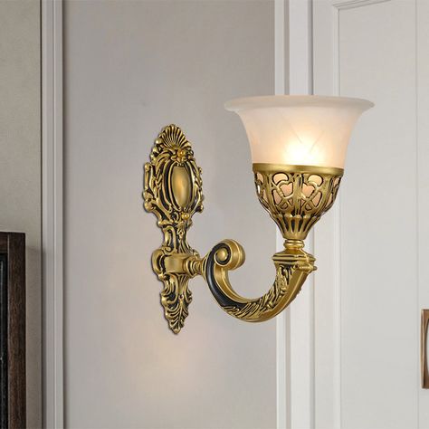 1 Bulb Frosted Glass Sconce Light Fixture Classic Bronze Living Room Wall Mounted Lamp with Carved Backplate Bronze Clearhalo 'Wall Lamps & Sconces' 'Wall Lights' Lighting' 1688603 Wall Mount Lamps Living Room, Antique Wall Lamp, Bronze Living Room, Victorian Wall Sconces Lights, Hawthorn House, Vintage Sconces French Country, 1920s Light Fixtures Wall Sconces, Vintage Gold Wall Sconces, Small Foyer