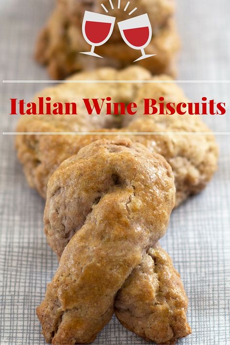 Crunchy and slightly sweet, these wine biscuits are the perfect end to an Italian dinner - or any dinner for that matter. Wine Biscuits, Wine Biscuits Italian, Wine Biscuits Recipe, Baked Brie Cheese, Wine Cookies, Trifle Pudding, Italian Recipes Traditional, Italian Pasta Recipes, Cheese Party