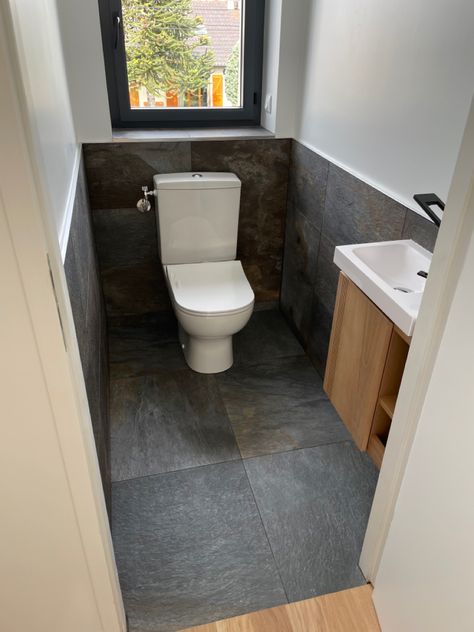 Downstairs Toilet With Window, Toilet With Window Behind It, Toilet Under Window, Toilet Ventilation, Ventilation Window Design, Small Wc, Toilet Renovation, Small Toilet Design, Wc Ideas