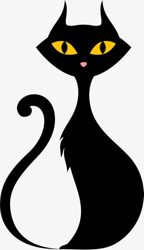 Silhouette Chat, Moldes Halloween, Mid Century Cat, Fun Halloween Crafts, Halloween Rocks, Cat Halloween Costume, Image Chat, Cat Coloring Page, Free Cats