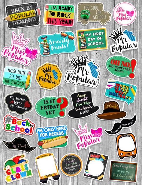 School Photo Booth Props, Back To School Photo Booth, Photo Booth Props Free Printables, Photo Booth Props Free, Wedding Booth, Bollywood Theme, Marriage Ideas, Adult Party Themes, Wedding Photo Booth Props