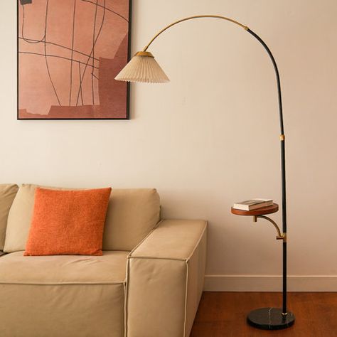 Everly Quinn Muriel 60" Arched Floor Lamp | Wayfair Arched Lamp Living Room, Mcm Floor Lamp, Living Room Lamps Floor, Arching Floor Lamp, Munich Apartment, Arched Lamp, Retro Floor Lamp, Mid Century Modern Floor Lamp, Living Room Floor Lamp