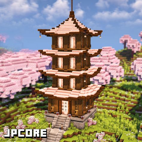 Need Minecraft ideas and inspiration, find it here! Minecraft Pagoda Build, Japanese Minecraft Fountain, Japanese Temples Minecraft, Japanses Houses Minecraft, Minecraft Pagoda Tutorial, Japanese Style Builds Minecraft, Japanese Temple Minecraft Builds, Minecraft Japanese Build Ideas, Minecraft Japanese Market