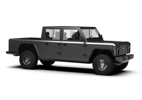 B2 electric pickup truck by Bollinger Motors Electric Pickup Truck, Electric Pickup, Utility Truck, Truck Storage, Electric Truck, Toyota Tacoma Trd, Jeep Pickup, Truck Camping, Utility Vehicles