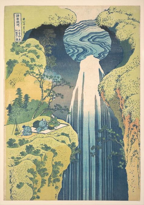 Katsushika Hokusai | The Amida Falls in the Far Reaches of the Kisokaidō Road (Kisoji no oku Amida-ga-taki), from the series A Tour of Waterfalls in Various Provinces (Shokoku taki meguri) |  Japan | Edo period (1615–1868) | The Met  Hokusai --> Arthur Wesley Dow -->O'Keefe John Bauer, Waterfall Art, Classic Art Prints, Ohara Koson, Japanese Waves, Katsushika Hokusai, Henri Rousseau, Edgar Degas, Art Japonais