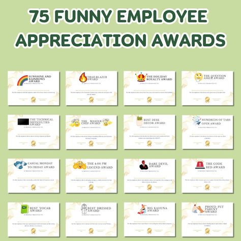 Funny Employee Appreciation Award Certificate, Recognition Award for Employee, Staff Appreciation Gift, Funny Gift for Employee Appreciation - Etsy Canada Fun Incentives For Employees, Funny Certificates Awards For Employees, Funny Work Awards, Funny Awards For Employees Humor, Employee Appreciation Ideas Staff Morale, Fun Employee Appreciation Ideas, Employee Application, Coworker Appreciation Gifts, Funny Employee Awards