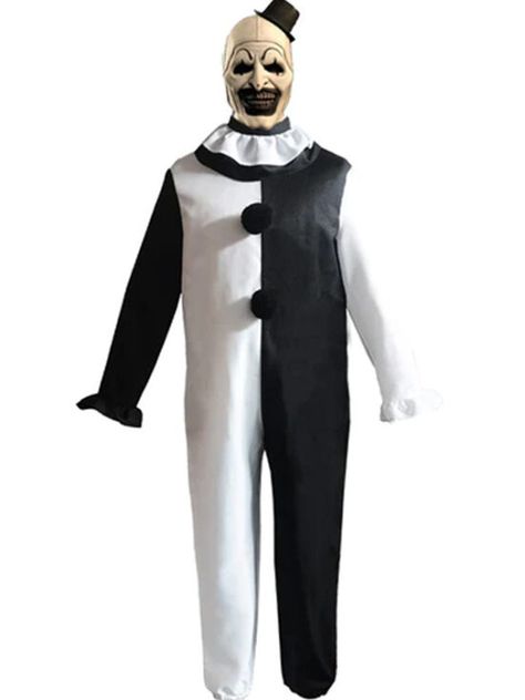 Art the Clown Terrifier 2 David Howard Thornton Costume Female Slashers, Terrifier 2, Eleven Cosplay, Clown Cosplay, Carnaval Costume, Art The Clown, Black White Jumpsuit, Scary Costumes, Joker Cosplay