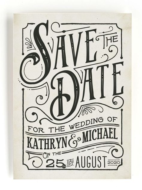 Vintage Save The Date Cards, Graphic Save The Date, Fancy Invitation Design, Western Save The Date Ideas, Western Invite, Victorian Calligraphy, Wedding Save The Date Ideas, Creative Save The Date, Save The Date Inspiration