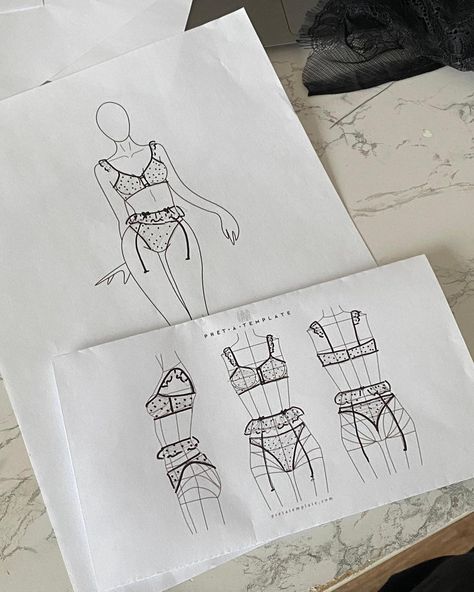 from sketch to stitch✨ bringing dreams to life drawings and lingerie by @shtapenkomaria_ for @lovable.concept go adore Maria’s collection of bespoke lingerie at www.lovable-concept.com *this model is not available for purchase online, send us a DM if you would be interested in this special set by @shtapenkomaria_ #handmade #lingerie #bespoke #beauty #sewing #talent #lovable Lingerie Sketch, Lingerie Drawing, Mannequin Drawing, Lingerie Illustration, Paintings Illustration, Life Drawings, Sewing Lingerie, Clothing Design Sketches, Flat Sketches