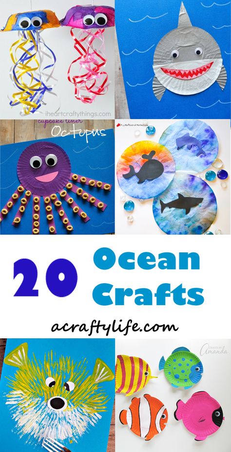 Fun Ocean Kid Crafts for Ocean Theme Week Ocean Crafts For Kids, Ocean Kids Crafts, Under The Sea Crafts, Ocean Theme Preschool, Vbs 2024, Ocean Kids, Sea Crafts, Summer Crafts For Kids, Ocean Crafts