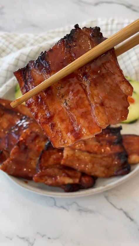 Asian Marinade For Pork, Asian Pork Belly Recipes, Pork Belly Marinade, Asian Pork Belly, Korean Pork Belly, Grilled Pork Belly, Bbq Meals, Healthy Bbq, Asian Marinade