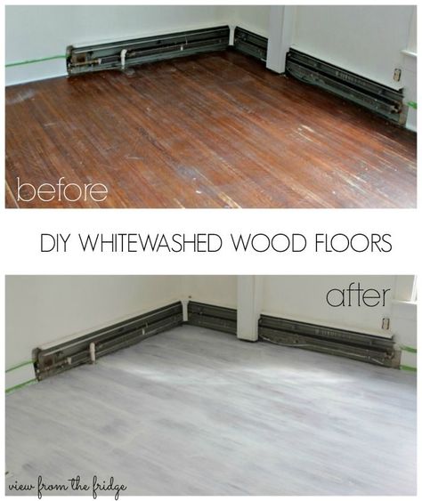 Wash Wood Floors, White Wash Wood Floors, How To Whitewash Wood, Everything Diy, How To Whitewash, White Washed Floors, White Wash Wood, Painted Wood Floors, Whitewashed Wood