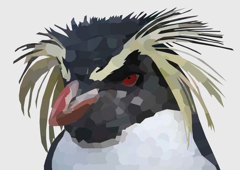 Digital drawing by artist Jade Murphy Rockhopper Penguin Drawing, Rockhopper Penguin, Penguin Drawing, Wild Animals, Animals Wild, Penguins, Digital Drawing, Jade, Drawings