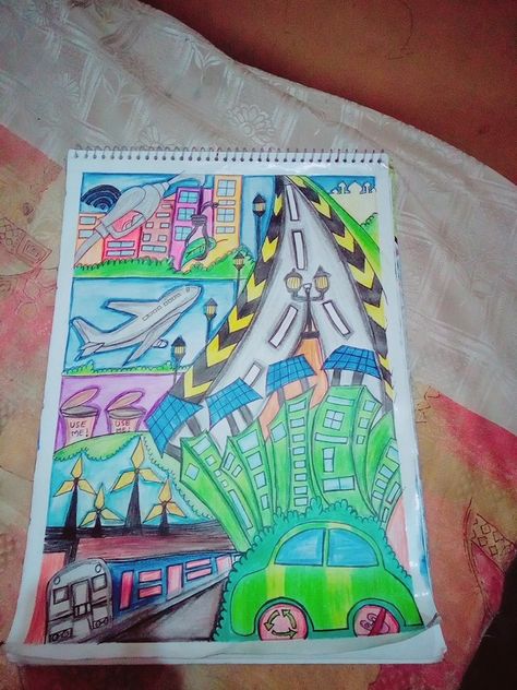 My vision of smart city !😎smart city drawing.! Sustainable City Drawing, Future Cities Drawing, Smart City Drawing, Future City Drawing Easy, Futuristic City Drawing, Future City Drawing, Kota Masa Depan, Science Drawing, Dreamy Quotes