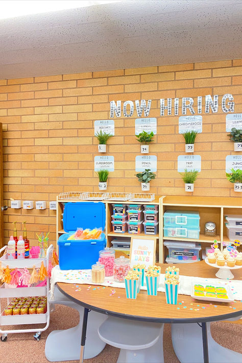 Muted Rainbow, Classroom Transformation, Elementary Classroom Decor, Teach Reading, Future Job, Snack Table, Future Jobs, Class Room, Teacher Outfits