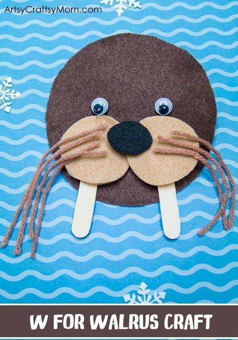 Walrus Craft, Arctic Animals Crafts, Winter Animal Crafts, Zoo Animal Crafts, Ocean Animal Crafts, A To Z Alphabet, Z Alphabet, Farm Animal Crafts, Animal Craft