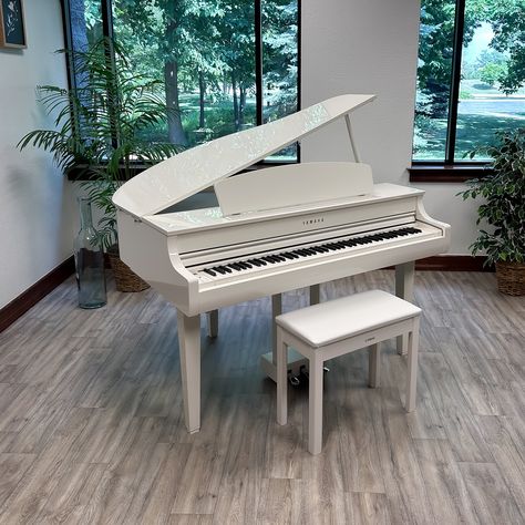 Yamaha Clavinova CLP-765GP Digital Piano - Polished White Yamaha Clavinova, Dream Manifestation, Yamaha White Piano, Beautiful Grand Piano, Yamaha Piano, Yamaha Digital Piano, Black Grand Piano, Piano Forte, Grand Pianos