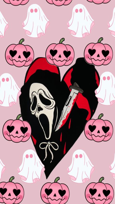 #ghostface #scream #halloween #halloweenbackground #phonebackground #horrorfan #pinkhalloween #pastelhalloween Batman Tattoo Sleeve, Ghostface Wallpaper Aesthetic, Ghost Face Wallpaper Aesthetic, Autumn Phone Wallpaper, Halloween Wallpaper Iphone Backgrounds, Scream Halloween, Ghostface Scream, New Wallpaper Iphone, Halloween Wallpaper Cute