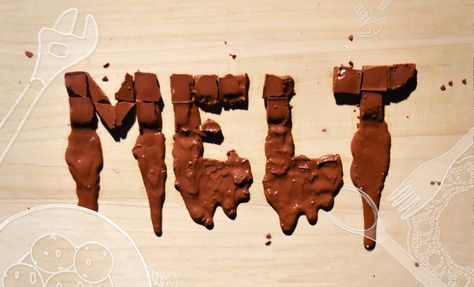 Food Typography Design, Typography Objects, Chocolate Typography, Typography Postcard, Food Lettering, Food Typography, Typography Photography, Food Type, Poster Fonts