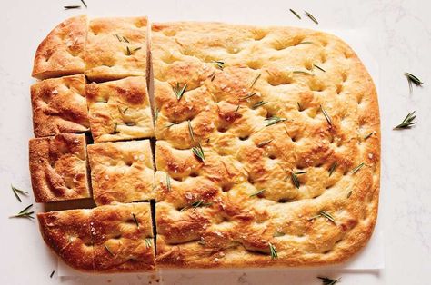 Sourdough Focaccia Recipe | King Arthur Baking: Thick, soft, and chewy focaccia paired with lightly sweetened ricotta. Sourdough Focaccia Recipe, Sourdough Focaccia, Rosemary Recipes, King Arthur Baking, Focaccia Recipe, King Food, Focaccia Bread, Sourdough Baking, Sourdough Recipes